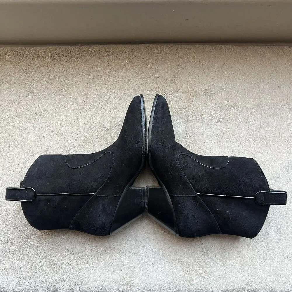 Giuseppe Zanotti Black Suede w/ Patent Leather Trim Western Boots EU 36‎ US 6 - Picture 4 of 16
